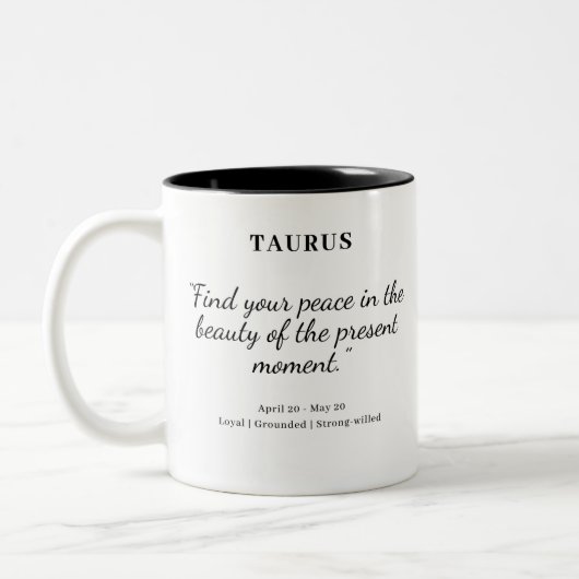 Puissance de l'étoile : Mug d'astrologie de Taurus (Gauche)
