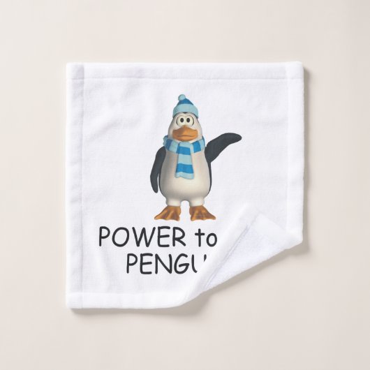 Puissance de pingouin de PIÈCE EN T (Gant de toilette)