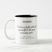 Puissance étoilée : Mug d'astrologie Gemini (Gauche)