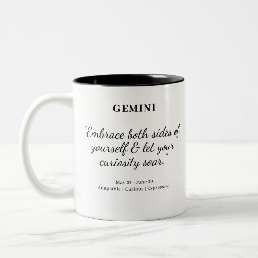 Puissance étoilée : Mug d'astrologie Gemini (Gauche)