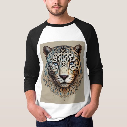 Puissance fractale : T-shirt Jaguar géométrique. (Devant)