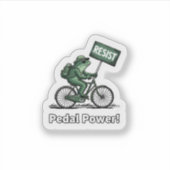 : Puissance Pédale ! Résistez Autocollant Grenouil (Devant)