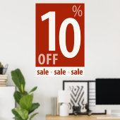 Puissant 10% DE BON VOYAGE - affiche de vente au d (Bureau à domicile)