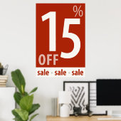 Puissant 15 % DE BON VOYAGE - affiche de vente au (Bureau à domicile)