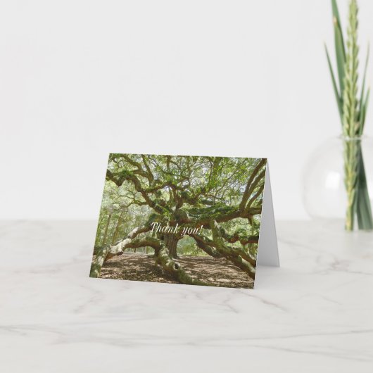 Puissant Carte de remerciements en chêne Angel (Devant)