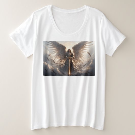 Puissant St Michael l'Archange Plus Taille Tee (Design devant)