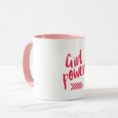 Puissante fille rose gras Mug (Devant gauche)
