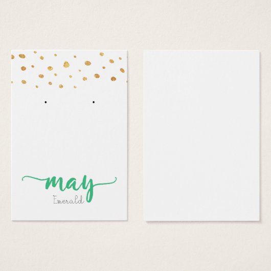 Puisse Emerald Birthstone Eear Carte d'affichage (Devant & derrière)