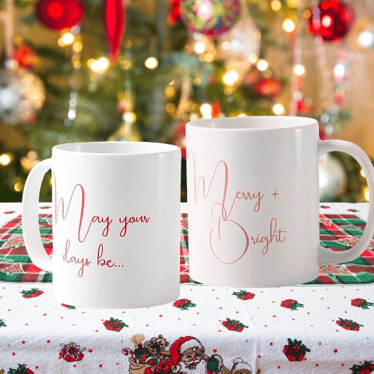 Puisse Vos Jours Être Merry & Bright Ceramic Mug