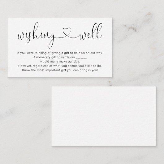 Puits de souhaits pour invitation de mariage - Sim (Devant / Derrière)