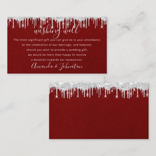 Puits de souhaits pour invitation de mariage vin r (Devant / Derrière)