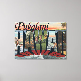 Pukalani, Hawaii - Grote letterscènes Canvas Afdruk