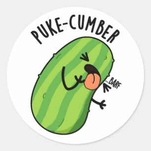 Puke-cumber Grappige komkommer Pun Ronde Sticker