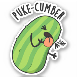 Puke-cumber Grappige komkommer Pun Sticker