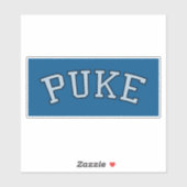 PUKE (Faded zwart-wit op blauw) Sticker (Vel)