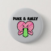 Puke & Rally Button | Pink Heart Party Edition (Voorkant)