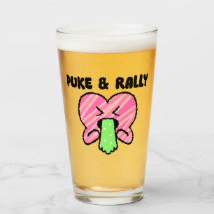 Puke & Rally Pintglas – Roze Hart Feesteditie Glas