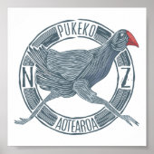 Pukeko Aotearoa Nieuw-Zeeland Poster (Voorkant)