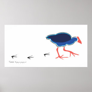 Pukeko Stappen Poster/Afdruk Poster