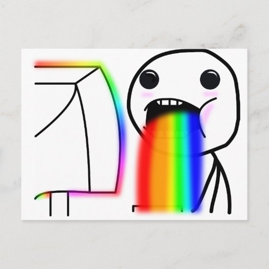 Pukes Rainbows Briefkaart (Voorkant)