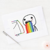 Puking Rainbows Rechthoekige Sticker (Envelop)