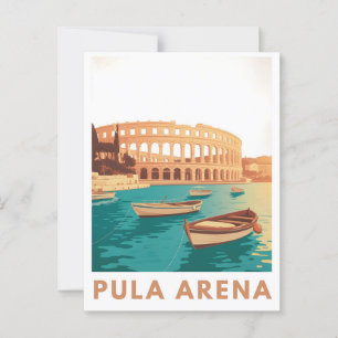 Pula Arena Vintage Poster – Romeins Amphitheater M Briefkaart