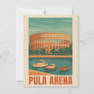 Pula Arena Vintage Poster – Romeins Amphitheater M Briefkaart