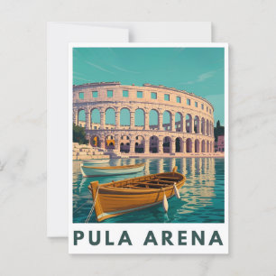 Pula Arena Vintage Poster – Romeins Amphitheater M Briefkaart