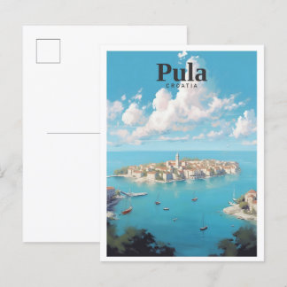 Pula Kroatië Kunst Vintage Reizen Briefkaart