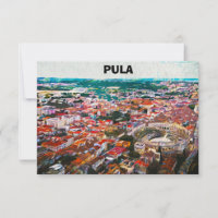Pula Kroatië Stad Uitzicht Schilderen
