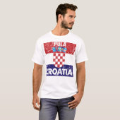 Pula Kroatien Vintage Flaggen T-Shirt (Voorkant volledig)