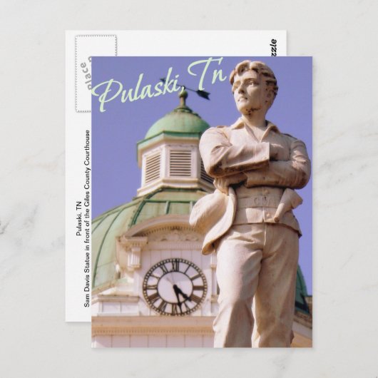 Pulaski, TN Sam Davis Statue Carte postale (Devant / Derrière)