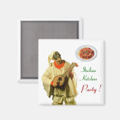 PULCINELLA  ITALIAANS KOKEN PARTY ,wit Magneet (Voorkant / Achterkant)