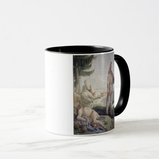 Pulcinella op feestdag mok (Voorkant rechts)