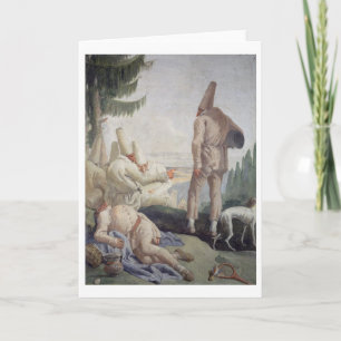 Pulcinella op Vakantie Feestdagen Kaart