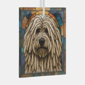 Puli Dog "Glas in lood" Glas Ornament (Voorkant Rechts)