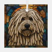 Puli Dog "Glas in lood" Glas Ornament (Achterkant)