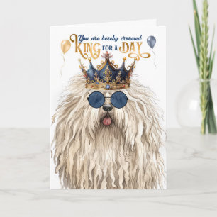 Puli Dog King voor een Dag Grappige Verjaardag Kaart