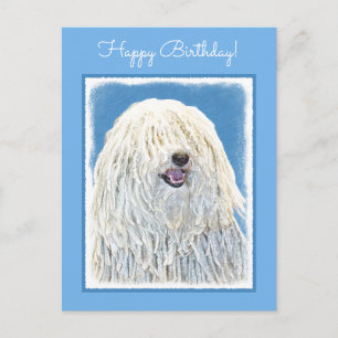 Puli-schilderijen - Kute Original Dog Art Briefkaart