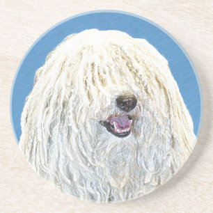 Puli-schilderijen - Kute Original Dog Art Zandsteen Onderzetter