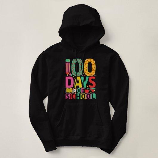 Pull À Capuche 100 jours de l'ère scolaire 100 jours de l'école (Design devant)