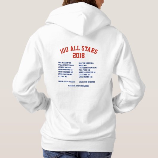 Pull À Capuche 10 U toute la chemise d'étoiles (Dos)