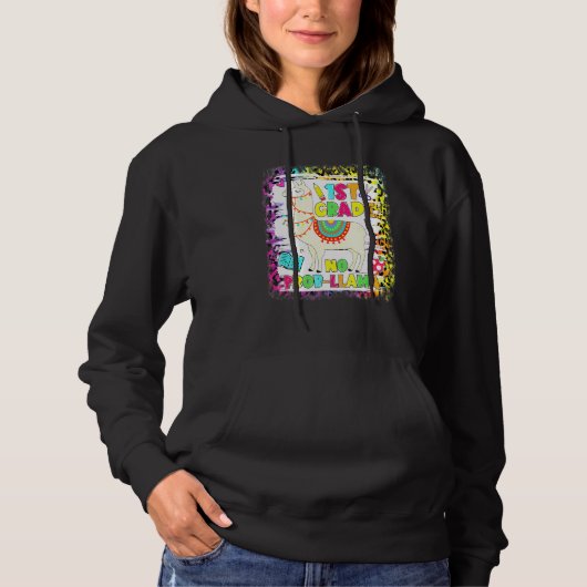 Pull À Capuche 1ère année No Prob-Llama Enseignant Premier jour (Devant)