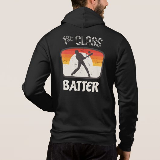 Pull À Capuche 1ère classe Batteur de baseball Lecteur Retro (Dos)