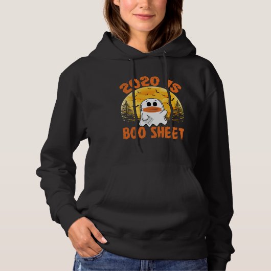 Pull À Capuche 2020 est une feuille Boo Femmes Hommes Halloween F (Devant)