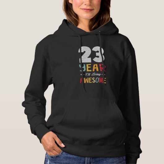 Pull À Capuche 23 Ans D'Être Awesome Coeur Flore Arrow 23e (Devant)