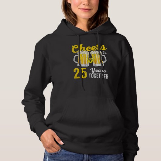 Pull À Capuche 25 ans ensemble Funny 25e Mariage Annive (Devant)