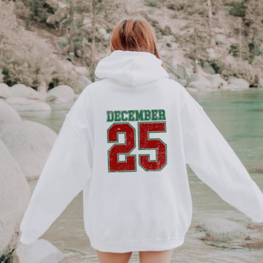 Pull À Capuche 25 décembre Jersey Athletic Style Noël