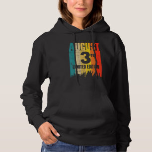 Pull À Capuche 3 août Edition limitée Mois 8 3e jour Retro Vin
