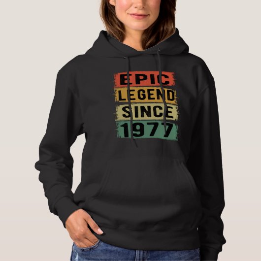 Pull À Capuche 48 Ans Anniversaire 1977 Légende épique 48e annive (Devant)